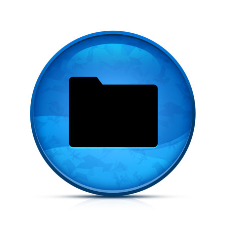 Folder icon on classy splash blue round buttonの写真素材
