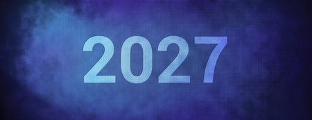 2027 isolated on fabric blue banner background abstract illustration