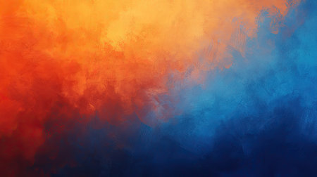 A gradient of vibrant hues blending from deep blues to fiery oranges, creating an abstract sky-like background.の素材