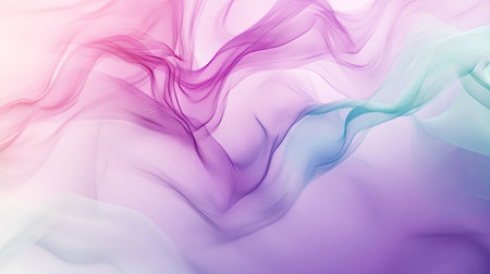 A soft gradient of pastel pink, purple, and turquoise, blending together to form a dreamy abstract background.の素材