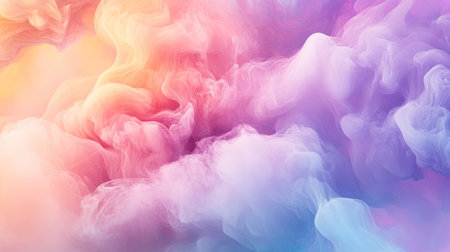 A seamless blend of pastel hues forming an abstract cloud-like pattern, soft and ethereal, floating in space.の素材