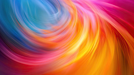 Abstract motion blur of vibrant colors swirling across the frame, evoking a sense of fast-paced energy and fluidity.の素材