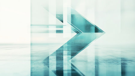 A modern abstract design featuring transparent arrows and sleek lines, creating a feeling of movement and depth. Ideal for technology and creativity themes.の素材