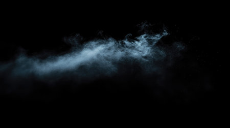 Ultra-dark black background with faint dust particles and cinematic lighting, evoking mystery and dramaの素材