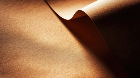 A rich brown paper background with glossy finish and gentle light falloff, ideal for showcasing text or product overlaysの素材