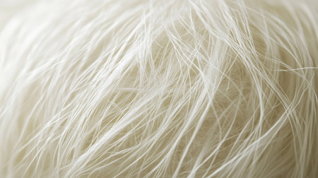 A close-up of soft animal fur, showing intricate hair strands and their natural texture.の素材