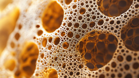 A close-up of protein molecules at the microscopic level, showing their unique structural patterns.の素材