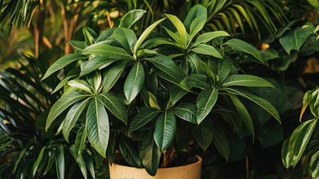 Bayangan lembut daun palem di latar putih, memberikan nuansa tropis yang tenang dan eleganの素材