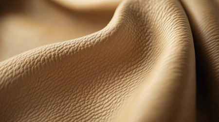 A softly textured leather surface, with light emphasizing its fine grain and natural imperfections.の素材