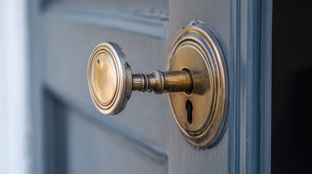 Key turning in the lock of a new house door, symbolizing landlord duties, ownership, or real estate serviceの素材