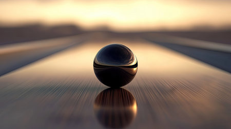 The smooth surface of a bowling ball rolling across the lane, with a focused and crisp image of the track beneath itの素材