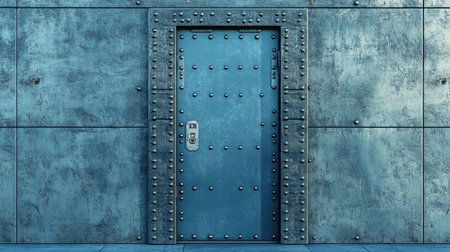 Heavy-duty security door with keys ready for use, offering peace of mind and protection.の素材