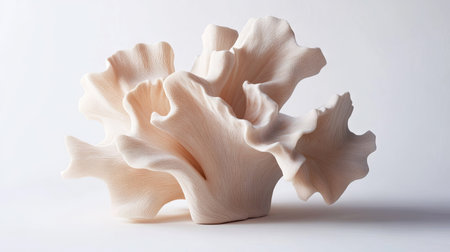 A soft, neutral-toned coral piece, isolated against a white background, capturing the beauty of its design.の素材