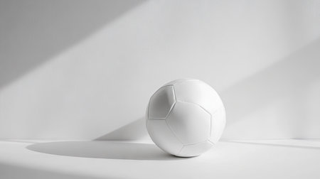A simple yet modern soccer ball with minimalistic design in monochrome, sitting on a clean white background.の素材