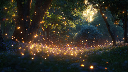 Soft, flickering light streaks glowing in harmony, creating an almost musical dance of light.の素材