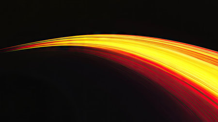 A mesmerizing sun flare with soft gradients of yellow and red, gently fading into a black backdrop.の素材