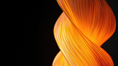 A dramatic close-up of a glowing wall lamp against a pitch-black background.の素材