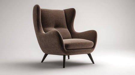 Comfortable armchair isolated on a plain background, spotlighting its ergonomic design and cozy appealの素材