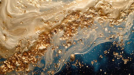 Floating bubbles with a metallic sheen, creating an abstract modern art effect.の素材