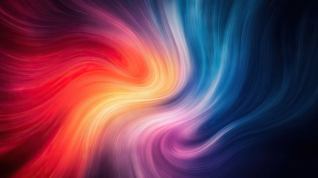 Abstract light trails swirling in a vibrant display of colors, moving gracefully across a dark backdrop.の素材
