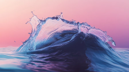 A layered water splash resembling a ripple effect, captured and isolated on a gradient background.の素材