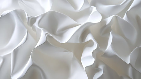 A high-resolution close-up of a crumpled white paper ball, emphasizing its texture and depth.の素材