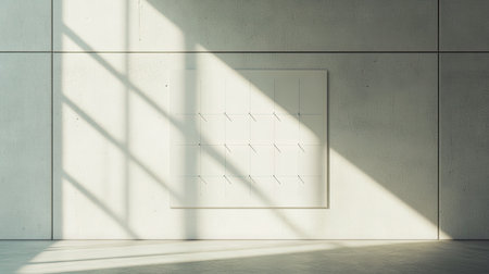 A blank investigation board in a minimalist room, with push pins and string ready for use.の素材