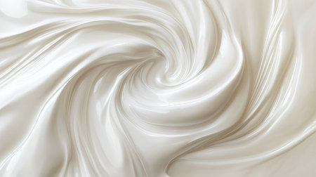 A swirl of white beauty cream forming a stain on a pale background, capturing the creamy consistency.の素材