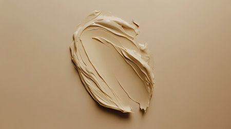 A smooth beauty cream stain on a beige background, demonstrating the texture and quality of the product.の素材
