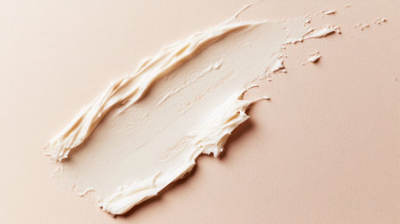 A close-up of a small beauty cream stain on a light-colored surface, with the texture of the cream visible.の素材