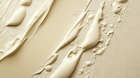A beauty cream stain forming a pattern on a neutral background, offering a luxurious and inviting appearance.の素材