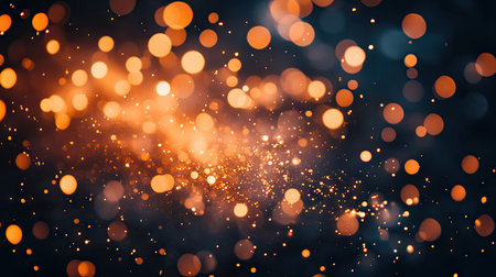 Bright orange sparks bursting from glowing embers, creating a dramatic contrast against the dark backdrop.の素材