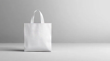 A blank white eco-friendly tote bag mockup, perfect for sustainable branding ideas.の素材