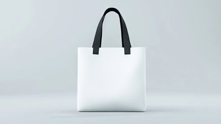A blank white eco-friendly tote bag mockup, perfect for sustainable branding ideas.の素材