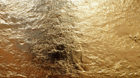 Elegant gold foil texture shimmering with soft light, creating a lavish and opulent background for luxury branding or design inspirationの素材