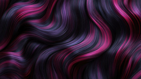 Abstract background of flowing synthetic silk in deep red, creating elegant waves and dramatic highlightsの素材