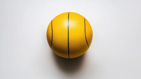 Top-down view of a volleyball on a white background, centered and evenly lit for a clean, commercial-style photo.の素材
