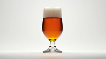 Isolated silhouette of a classic beer glass centered on white, capturing a clean, modern beverage conceptの素材