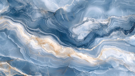 Ocean blue marble design, with light and dark blue tones blending smoothly and highlighted by delicate white veiningの素材