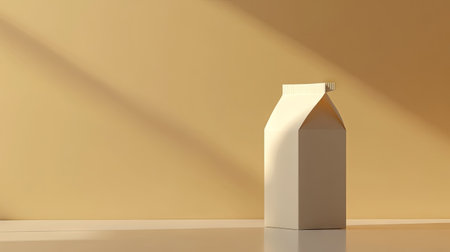 Minimalist milk carton, eco-friendly with a neutral design, placed on a clean background for a modern aestheticの素材