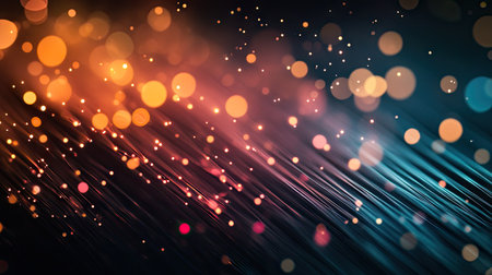 Stunning backdrop featuring colorful bokeh lights and dynamic rays creating an enchanting ambiance, perfect for designs, websites, and creative projects.の素材