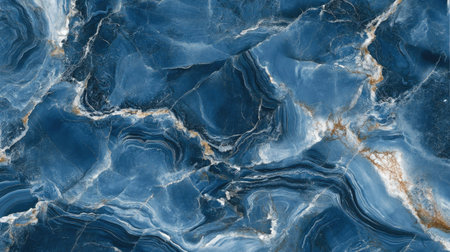 A beautiful ocean blue marble pattern with flowing veins, combining deep blues and white accents to mimic the seaの素材