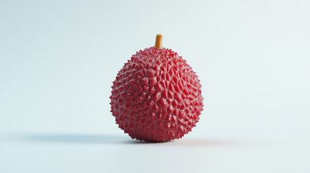 Fresh, juicy lychee with textured red skin and glossy, translucent white flesh, isolated on white to showcase its vibrant colors and textures.の素材