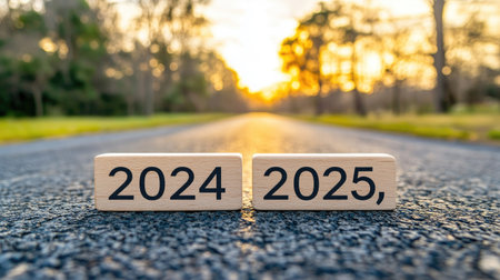 Blocks displaying  flipping to , illustrating a smooth business transition to new opportunities and fresh goals.の素材