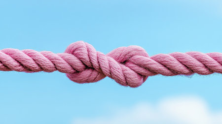 Close-up of pinkies hooked with a blue sky background, symbolizing an uplifting connection and trust.の素材