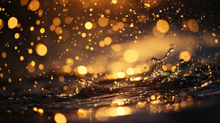 Abstract view of air bubbles rising in water, captured with a bokeh effect, emphasizing texture and lightの素材