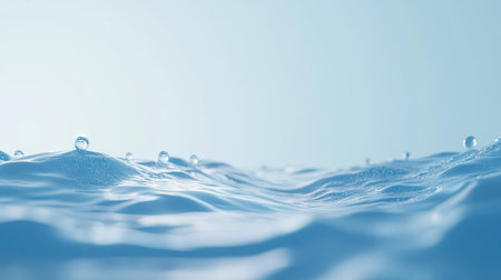 Side view of air bubbles slowly rising in front of a gradient blue background, creating a calm and minimalist vibeの素材