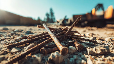 Pile of bent nails showing wear and tear, symbolizing the effort behind construction workの素材
