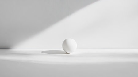 A minimalist shot of a white LED light bulb lying on its side on a pristine white surfaceの素材