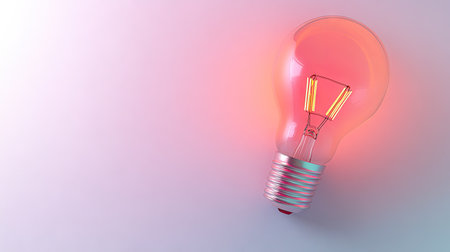 A smart LED light bulb with a sleek modern design, positioned on a white backdropの素材